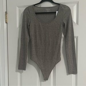 American Eagle Outfitters Charcoal Knit Bodysuit